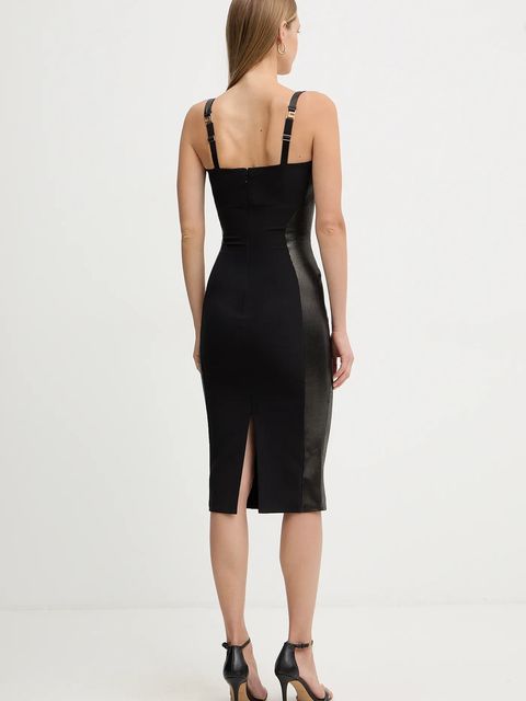 Elisabetta Franchi sukienka kolor czarny midi dopasowana AB83857E2