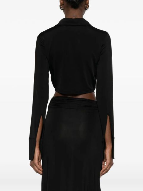 Aya Muse draped collared top - Black
