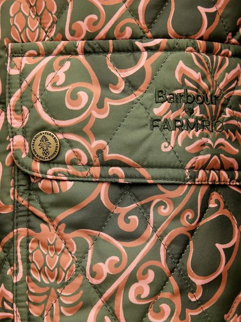 Barbour kurtka x Farm Rio kolor multicolor przejściowa oversize LQU1869