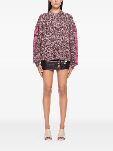 Off-White mouline Arrow crew-neck sweater - Pink