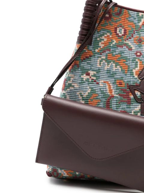ETRO patterned emblem shoulder bag - Blue