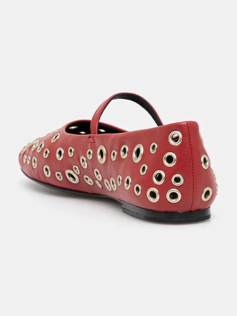 Tory Burch baleriny skórzane Eyelet Mary Jane Ballet kolor bordowy 162679-960