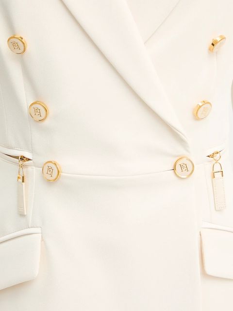 Elisabetta Franchi marynarka kolor beżowy dwurzędowa gładka GI17256E2