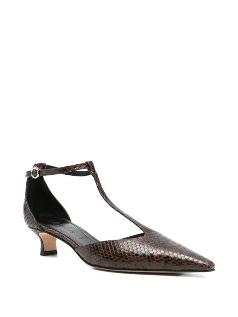Aeyde 30mm snakeskin leather pumps - Brown - zdjęcie produktu nr 2