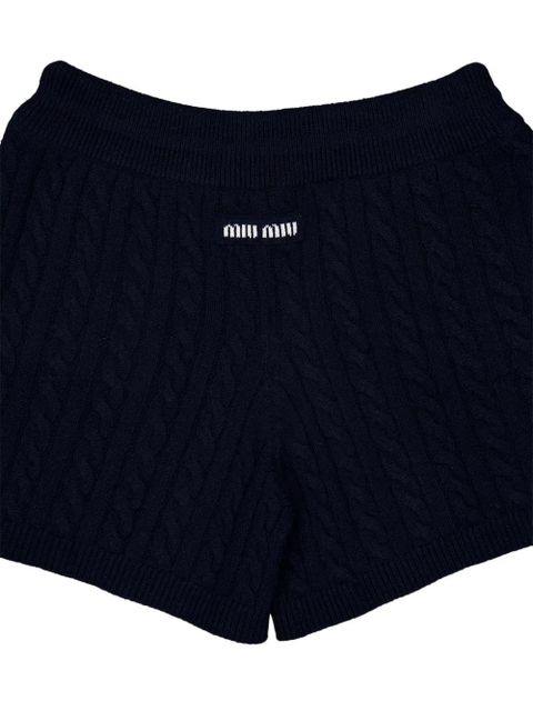 Miu Miu intarsia-knit shorts - Blue