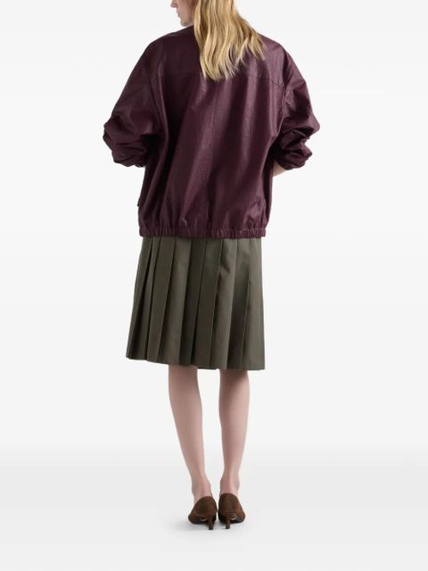 Prada pleated poplin midi-skirt - Green