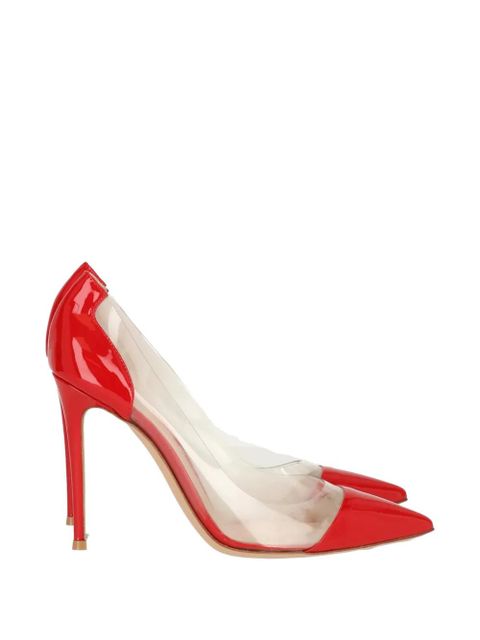 Gianvito Rossi Plexi pointed-toe pumps - Red - zdjęcie produktu nr 1