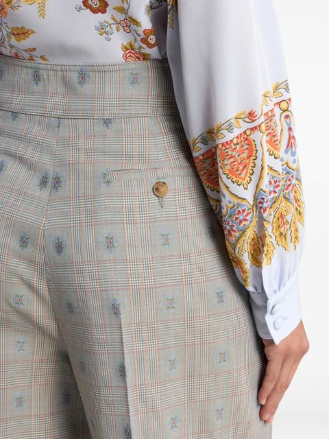 ETRO jacquard Prince of Wales trousers - Neutrals