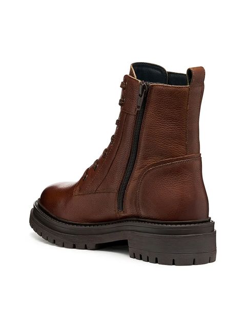 Geox botki zamszowe D IRIDEA damskie kolor brązowy na płaskim obcasie D16HRC 000FF C0013