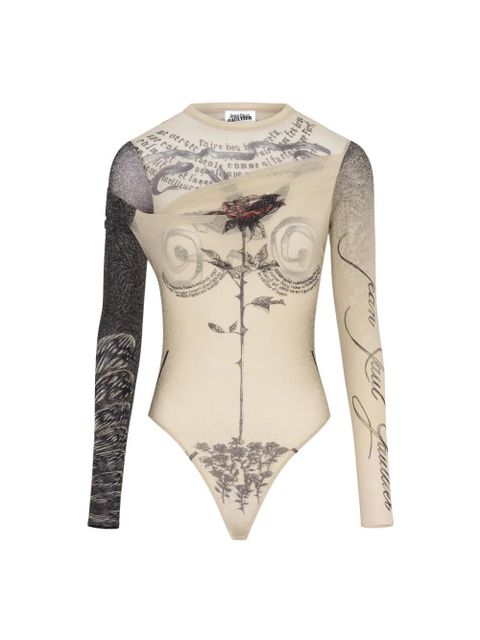 Jean Paul Gaultier double layer printed bodysuit - Neutrals - zdjęcie produktu nr 2