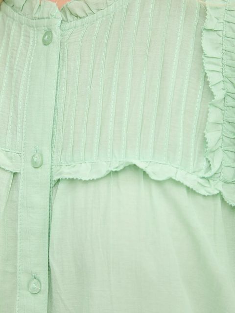 Pepe Jeans koszula damska kolor zielony regular z kołnierzykiem klasycznym PL305101