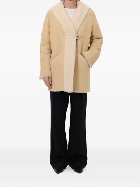 LouLou de Saison Isak elongated-lapel shearling coat - Neutrals - zdjęcie produktu nr 2