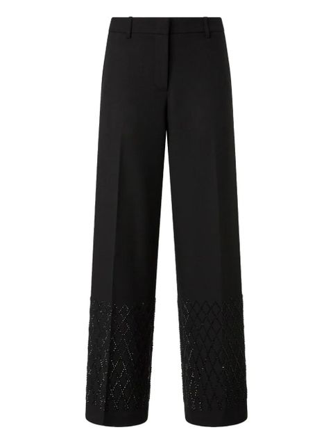 PINKO embellished-hem pleated trousers - Black - zdjęcie produktu nr 1