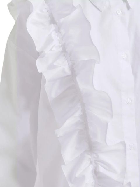 Essentiel Antwerp ruffle-detail cotton shirt - White