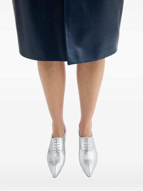 Jil Sander laminated pointed-toe loafers - Silver