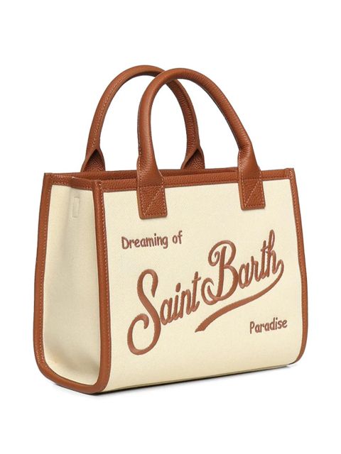 MC2 Saint Barth Saint Barth logo-embroidered tote bag - Neutrals