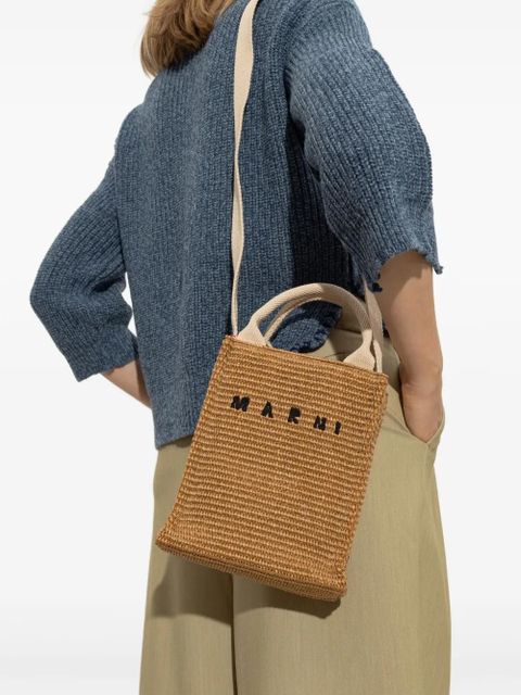 Marni woven raffia tote bag - Neutrals - zdjęcie produktu nr 2