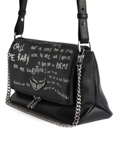 Zadig&Voltaire Rocky II Graffiti satchel bag - Black
