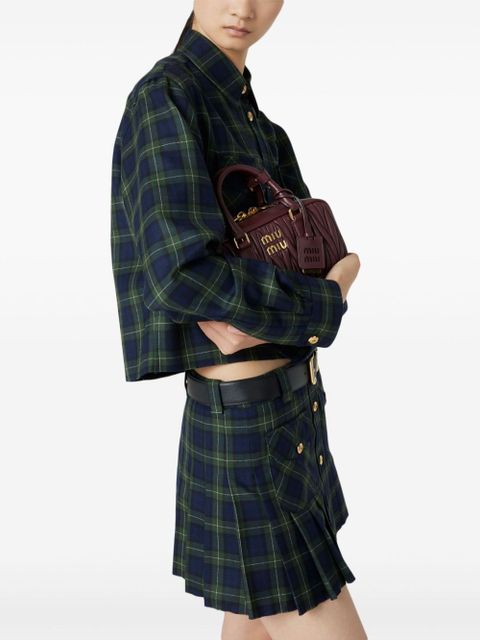 Miu Miu pleated tartan miniskirt - Green