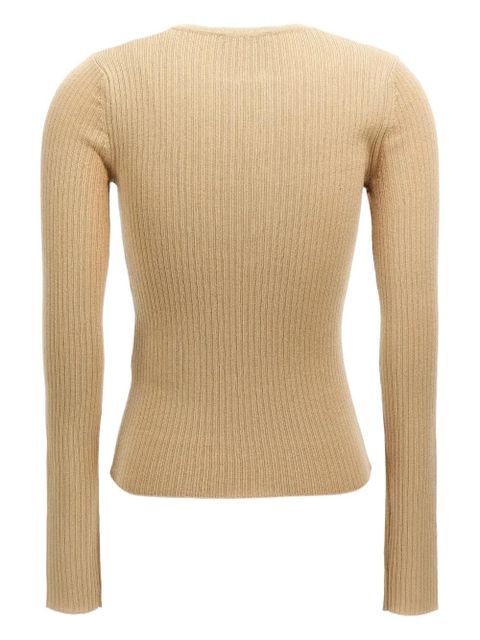 Max Mara ribbed v-neck sweater - Neutrals