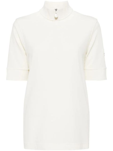 Moncler zip cotton T-shirt - Neutrals - zdjęcie produktu nr 1