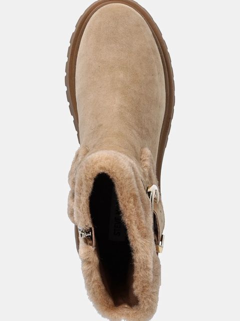 Steve Madden botki Lodge damskie kolor beżowy na płaskim obcasie 11004980