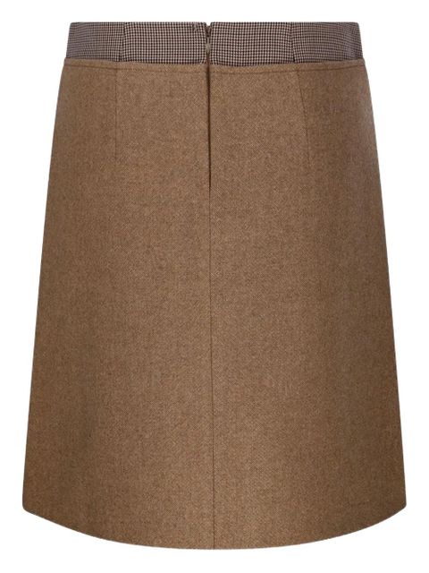 Sportmax checked-waistband midi skirt - Brown