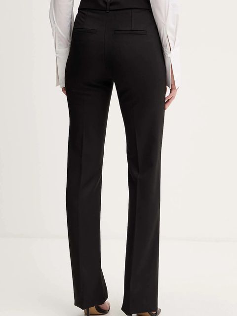 Marella spodnie damskie kolor czarny dzwony high waist 2523136242200