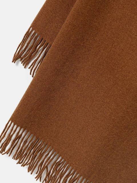 Answear.LAB szalik z dodatkiem kaszmiru damski kolor brązowy gładki - zdjęcie produktu nr 2