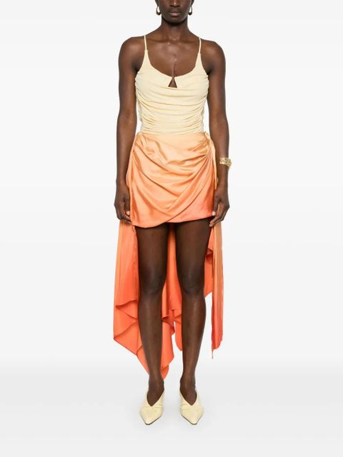 ZIMMERMANN ombré draped midi skirt - Orange