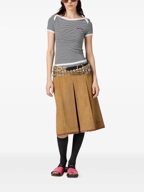 Miu Miu suede pleated skirt - Brown - zdjęcie produktu nr 2