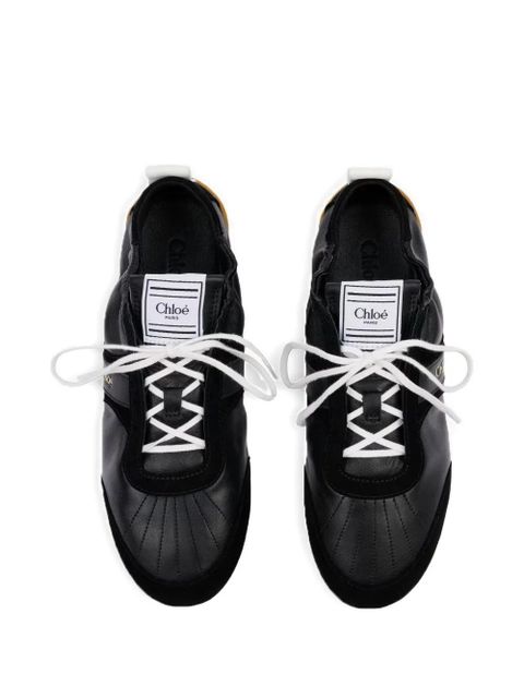 Chloé Kick logo-patch sneakers - Black