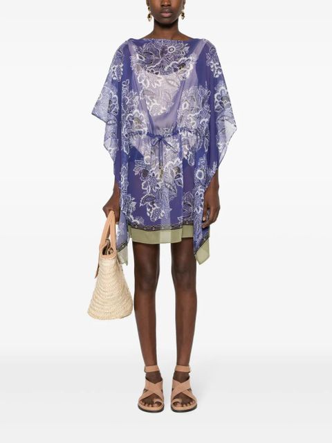 ETRO floral-print kaftan dress - Blue