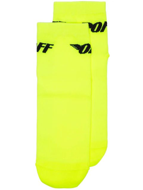 Off-White fluo yellow wing logo knitted ankle socks - zdjęcie produktu nr 1