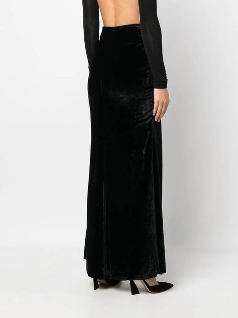 Blumarine slit-detail ankle-length skirt - Black