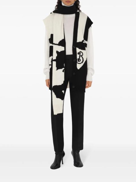 Burberry Equestrian Knight motif cape - Black