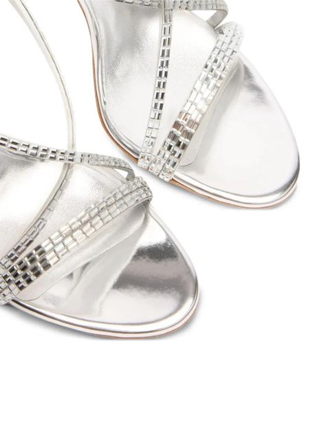 Casadei 100mm Julia crystal-embellished slingback sandals - Grey