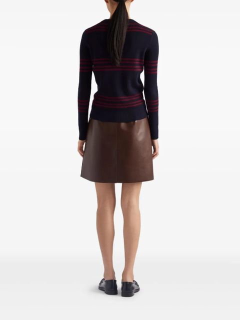 Prada belted leather miniskirt - Brown