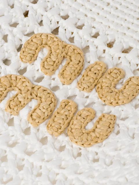 Miu Miu crochet raffia tote bag - White - zdjęcie produktu nr 2