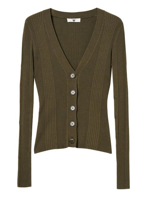 TWINSET rib-knit button cardigan - Green - zdjęcie produktu nr 1