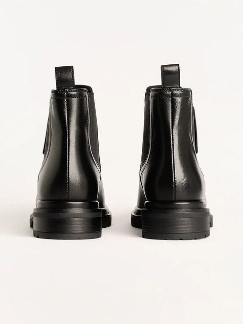 Karl Lagerfeld botki skórzane BINKY damskie kolor czarny na płaskim obcasie KL47545