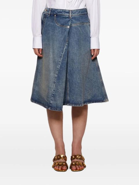 LOEWE denim A-line skirt - Blue