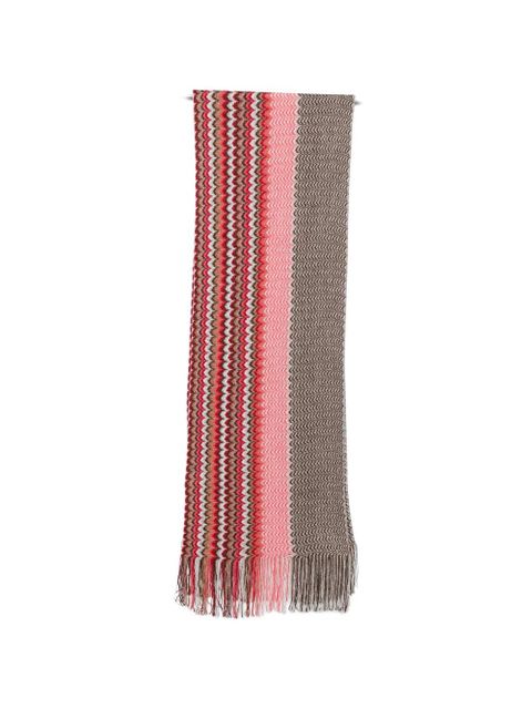Missoni zigzag-pattern fringed scarf - Pink - zdjęcie produktu nr 1