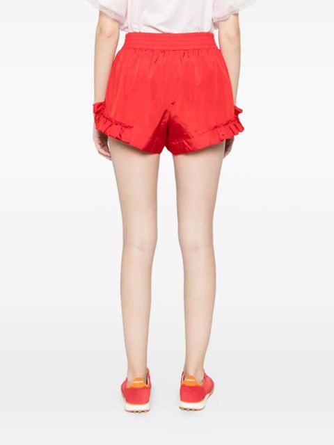 Simone Rocha ruffled mini shorts - Red