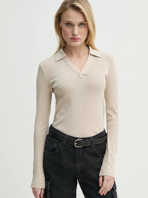 G-Star longsleeve bawełniany kolor beżowy D26074-D958 - zdjęcie produktu nr 1