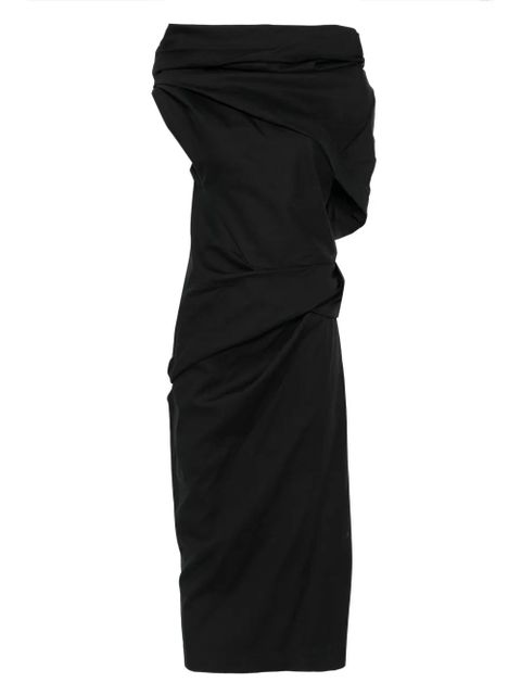 ENTIRE STUDIOS Moulded draped cowl-neck midi dress - Black - zdjęcie produktu nr 1
