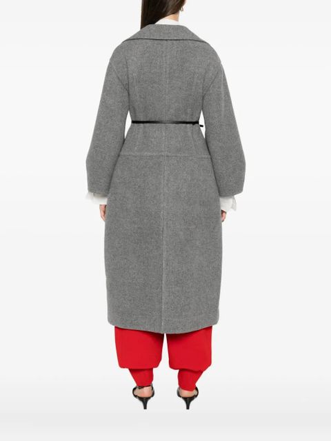 Jil Sander belted wool-cotton coat - Grey