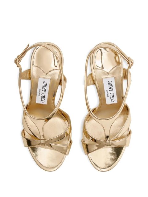 Jimmy Choo 120mm Kesia platform heeled sandals - Gold