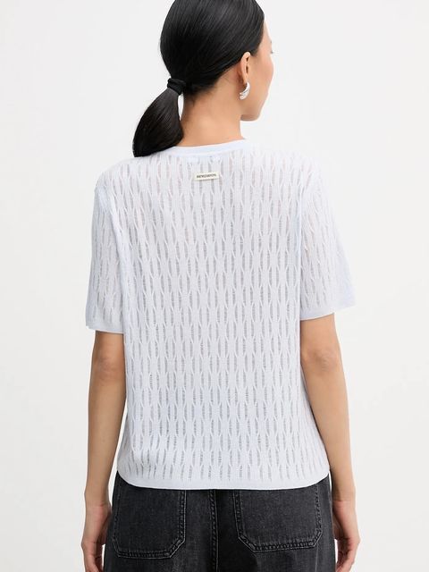 Patrizia Pepe sweter z dodatkiem wełny damski kolor niebieski lekki 8K0377 K307