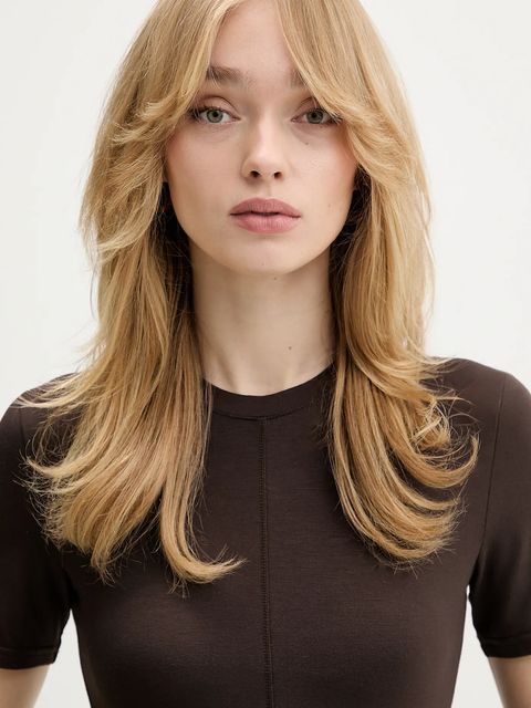 La Mania t-shirt SWING damski kolor brązowy SWING